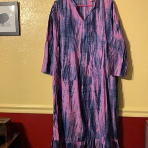 Tie dye boho 100% cotton flowy dress-22W-plus